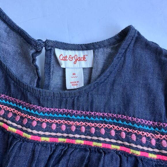 Cat & Jack Chambray Cold Shoulder Top - Boho Medium - Picture 3 of 3